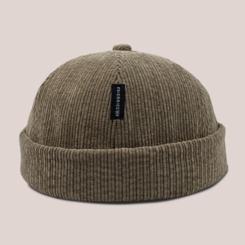 Unisex Manchesteretikett Patch Döskalle Keps Casual Utomhus Höst Vinter Varm Justerbar Brättelös Beanie Hyresvärd Keps