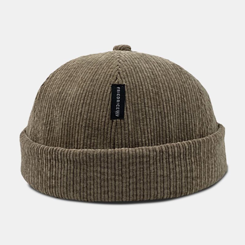 Unisex Manchesteretikett Patch Döskalle Keps Casual Utomhus Höst Vinter Varm Justerbar Brättelös Beanie Hyresvärd Keps