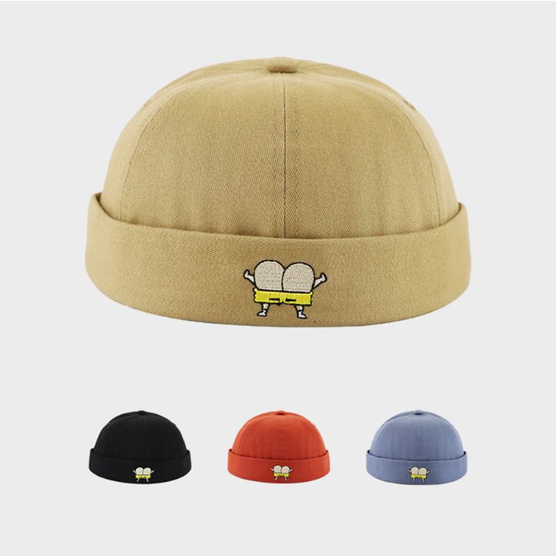 Unisex Melonhatt Sommar Tunnsnitt Hiphop Hyresvärdsmössa Retro Fritidsgata Brättelösa Hattar