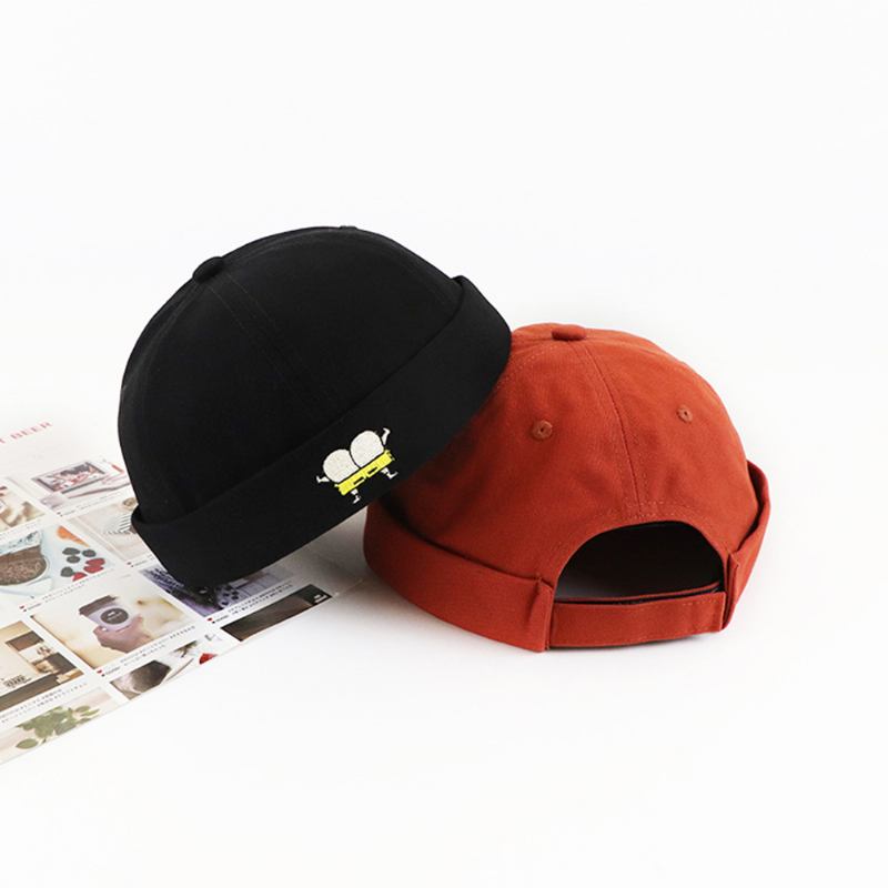 Unisex Melonhatt Sommar Tunnsnitt Hiphop Hyresvärdsmössa Retro Fritidsgata Brättelösa Hattar