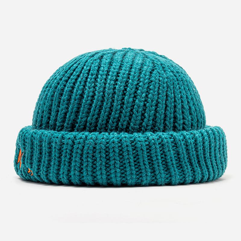 Unisex N-letter Mönster Stickade Keps Mode Casual Justerbar Elastisk Keps Döskalle Keps Brädelös Beanie Hyresvärd Keps