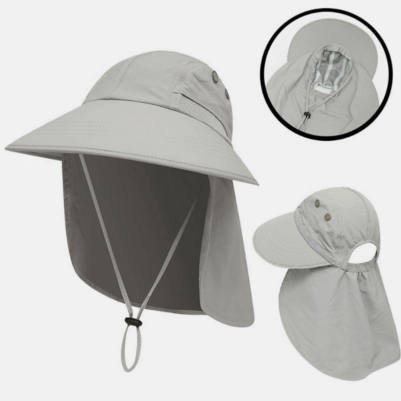 Unisex Nylon Enfärgad Justerbar Sommar Utomhussolskydd Fiske Klätterhatt Andas Bucket Hat