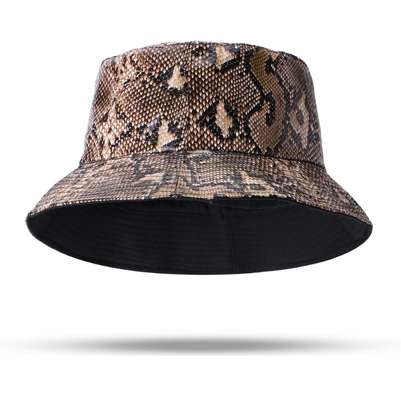 Unisex Ormmönster Bucket Hat Dubbelsidig Bucket Hat Bärbar Sun Shade Fisherman Hat