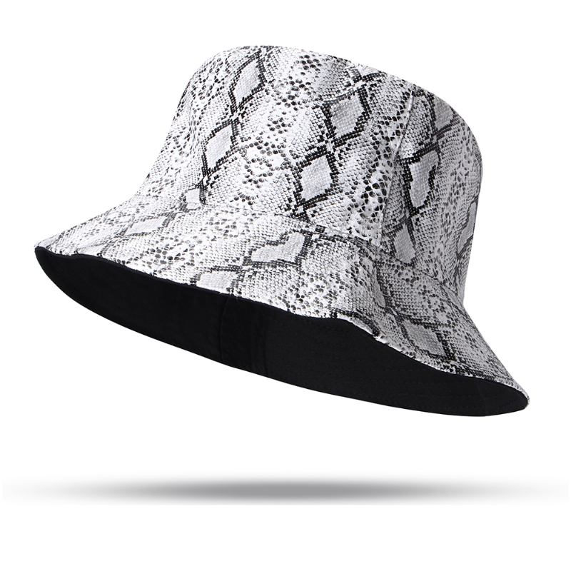 Unisex Ormmönster Bucket Hat Dubbelsidig Bucket Hat Bärbar Sun Shade Fisherman Hat