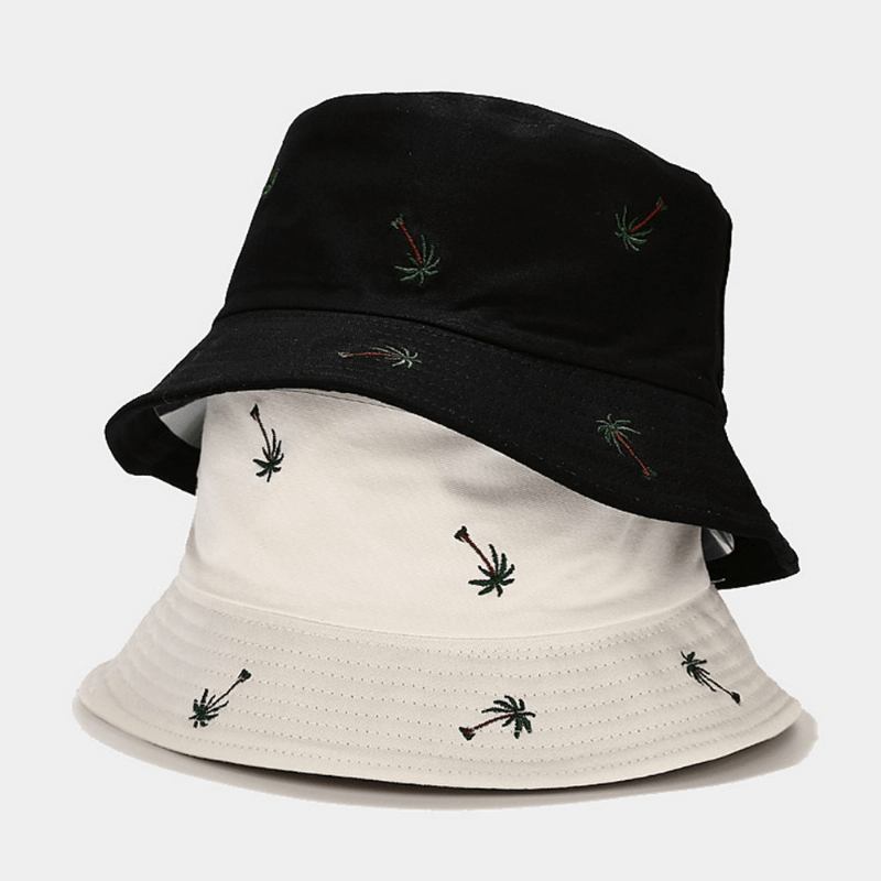 Unisex Overlay Kokosnöt Broderi Mönster Solhatt Sommar Utomhus Casual Solskydd Bucket Hatt