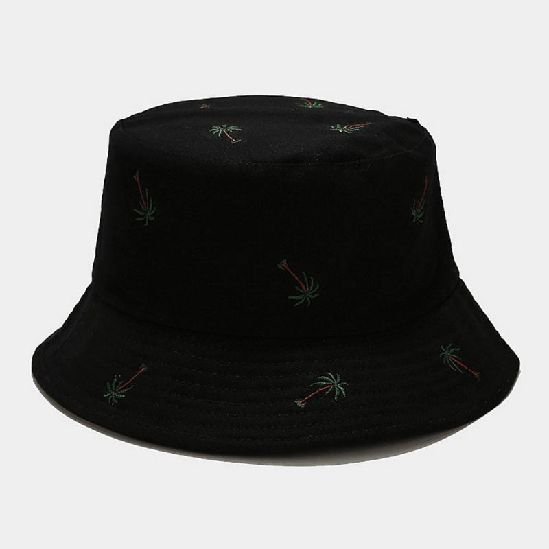 Unisex Overlay Kokosnöt Broderi Mönster Solhatt Sommar Utomhus Casual Solskydd Bucket Hatt