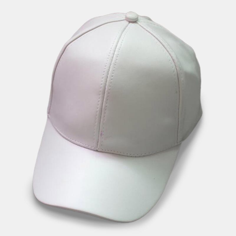 Unisex Pu-läder Enfärgad Ljusplatta Hip-hop Style Curve Bred Visir Baseball Hat