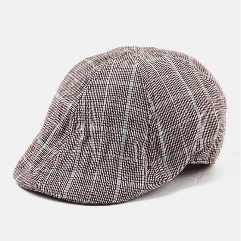 Unisex Randig Baskermössa Bomull Justerbar Casual Forward Hat Octagonal Hat