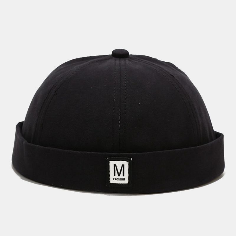 Unisex-skarvning M Letter Street Hip-hop Hyresvärd Hatt Mode Justerbart Solskydd Utan Brätte Beanie Skull Cap