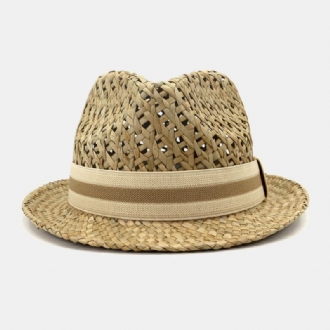 Unisex Sunscreen Rese Solhatt Brittisk Stil Elegant Seaside Jazz Hat Halmhatt