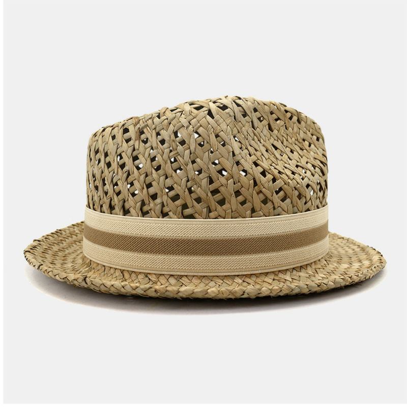 Unisex Sunscreen Rese Solhatt Brittisk Stil Elegant Seaside Jazz Hat Halmhatt