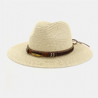 Unisex Sunscreen Rese Solhatt Elegant Seaside Jazz Hat Halmhatt