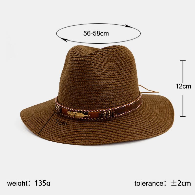 Unisex Sunscreen Rese Solhatt Elegant Seaside Jazz Hat Halmhatt