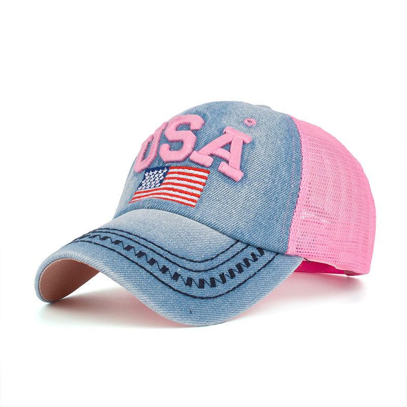 Unisex Vintage Patriotic Baseballkeps Snygg Nödställd Amerikansk Flagghatt