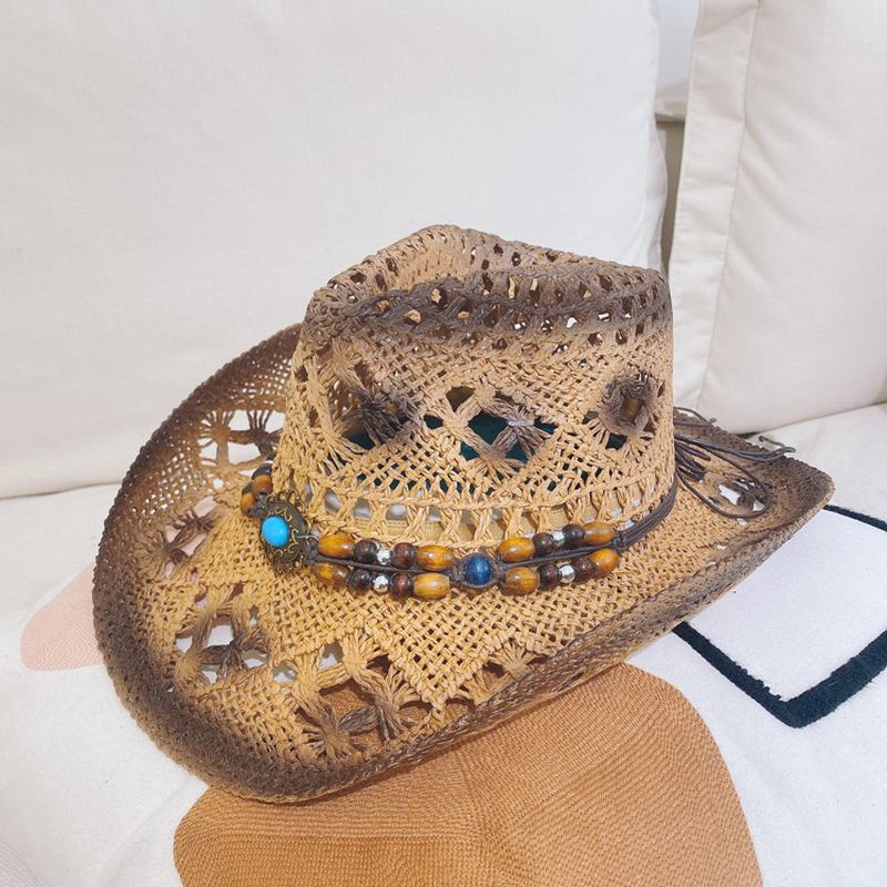 Utomhus Strandhatt Cowboy Halmhatt Top Hat Solskyddsmedel Solhatt