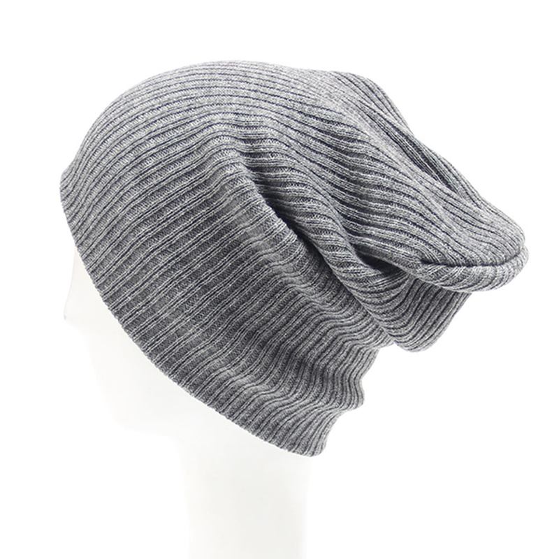 Vinter Casual Stickad Varm Skullies Beanies Mössor Hög Elastisk Män Dam Hatt