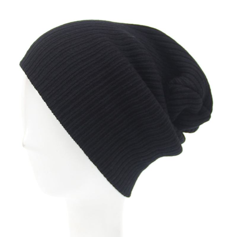 Vinter Casual Stickad Varm Skullies Beanies Mössor Hög Elastisk Män Dam Hatt