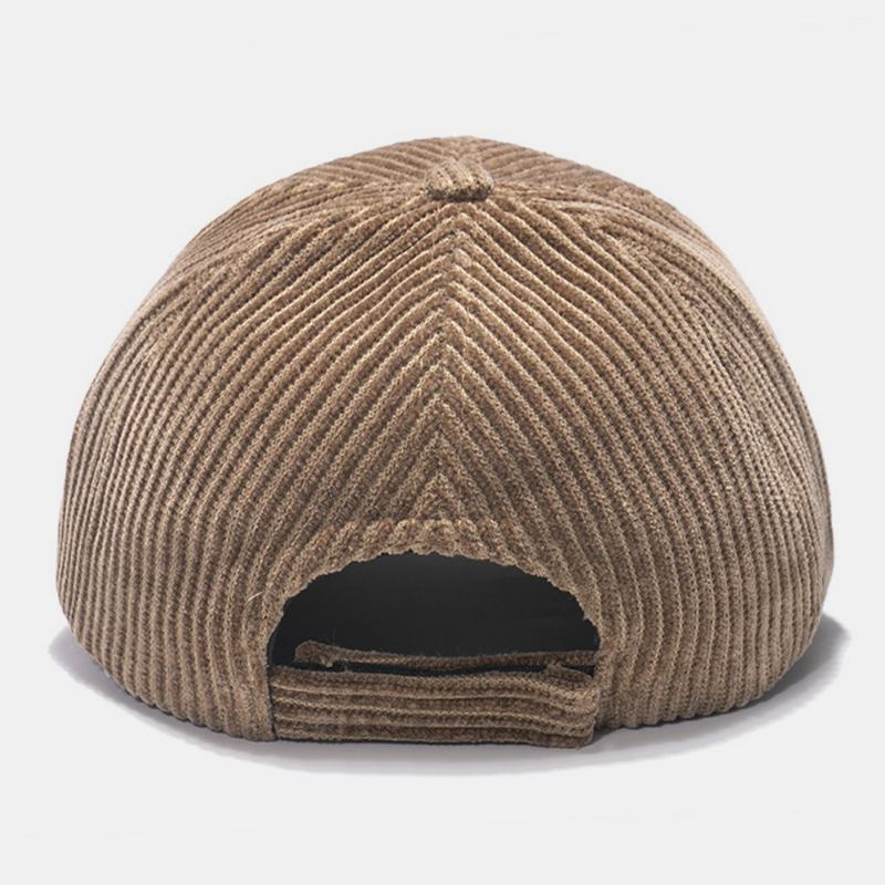 Womne Corduroy Warm M Badge Solskydd All-match Casual Baseballhatt