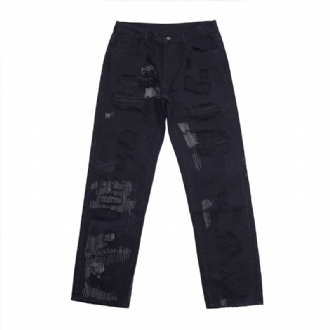 7tt Original National Chaogao Street Cut Loose Raka Jeans Herr Breda Ben Hög Midja Mångsidiga Fritidsbyxor