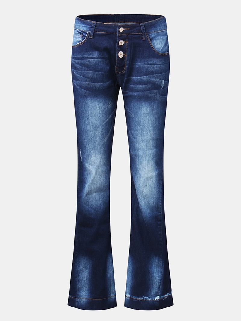 Dam Fickknapp Denim Casual Bell-bottom Jeans