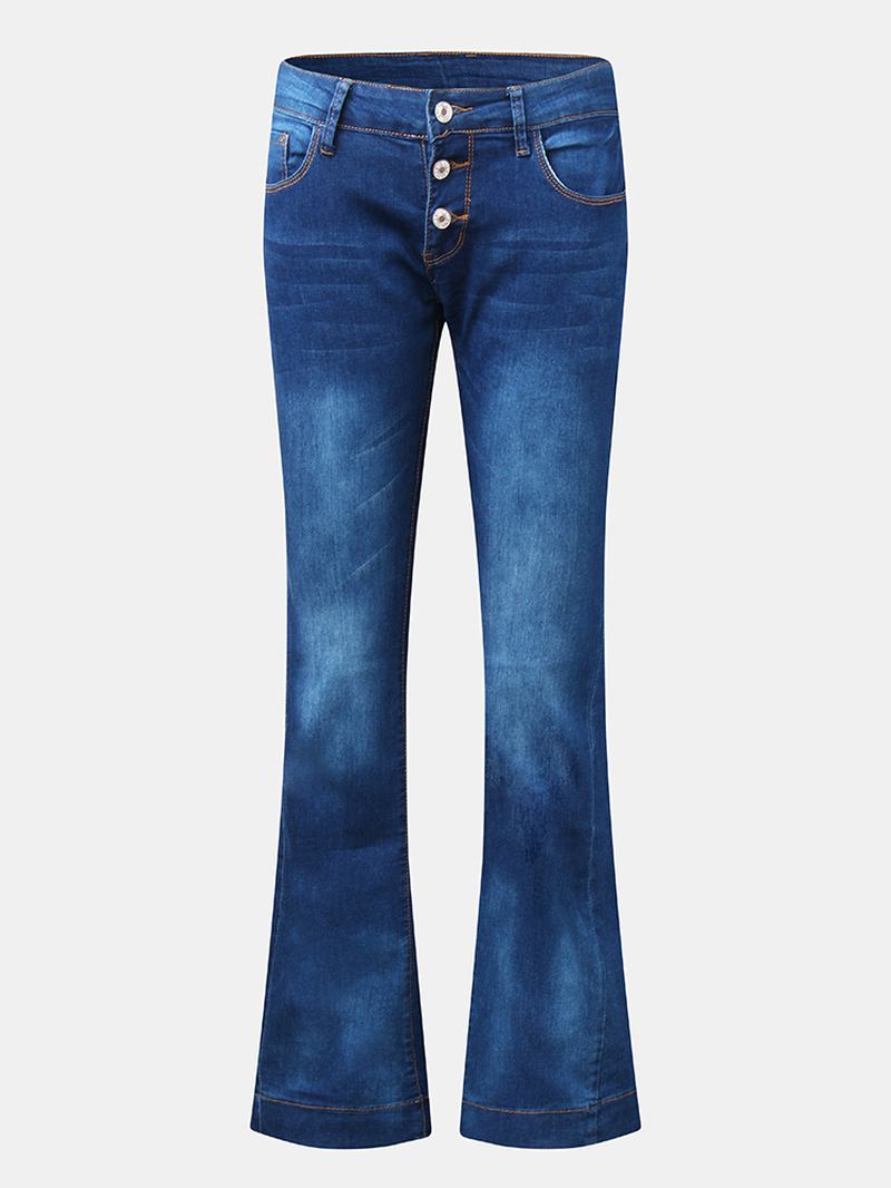 Dam Fickknapp Denim Casual Bell-bottom Jeans