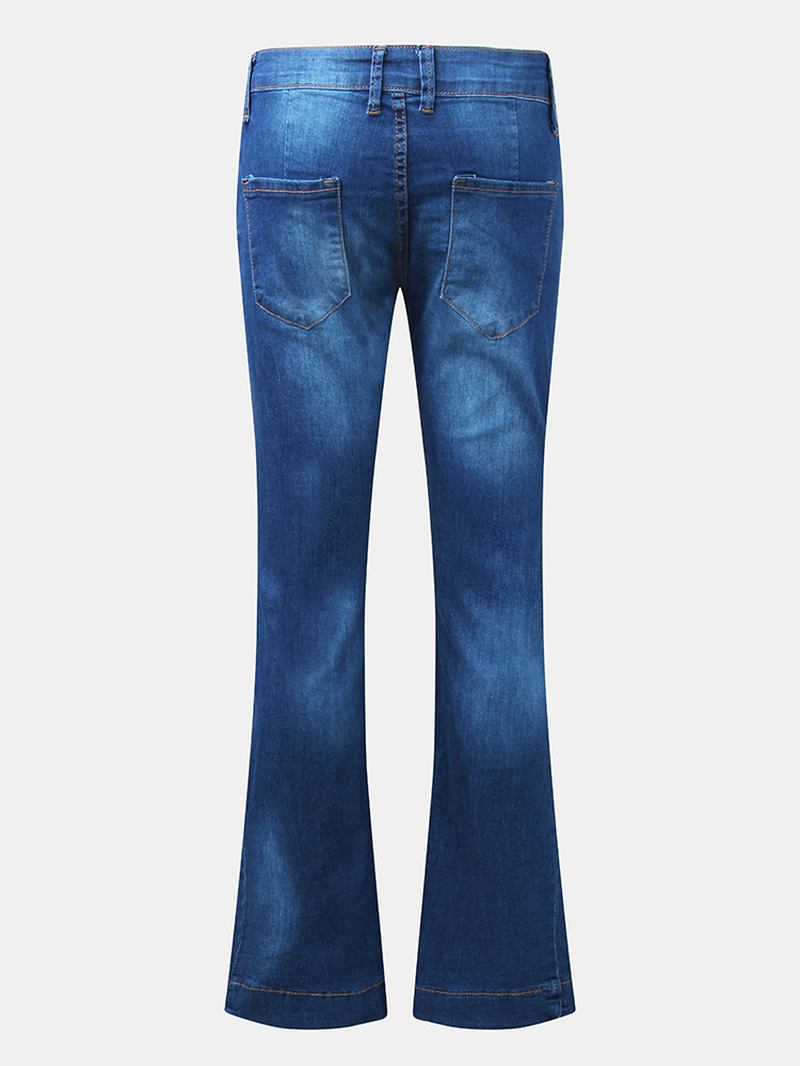 Dam Fickknapp Denim Casual Bell-bottom Jeans