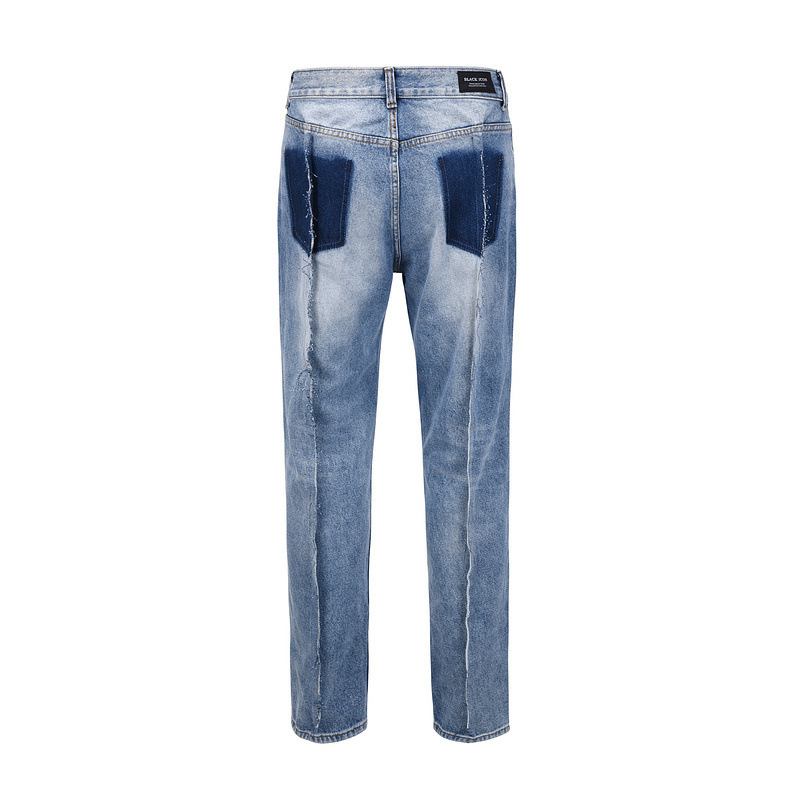 High Street Mode Stitching Slim Jeans