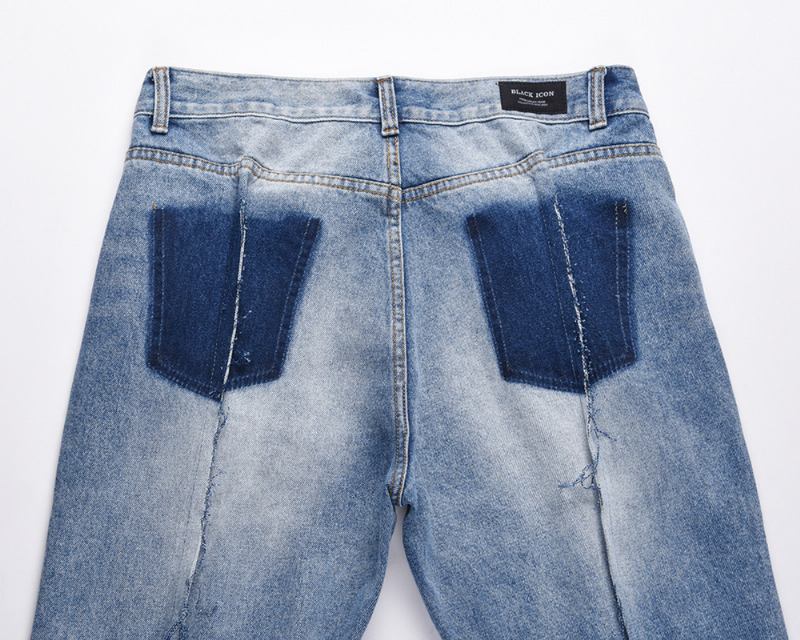 High Street Mode Stitching Slim Jeans