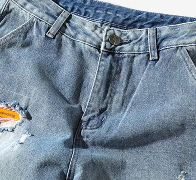 Lösa Hål För Män För Att Göra Gamla Blå Jeans