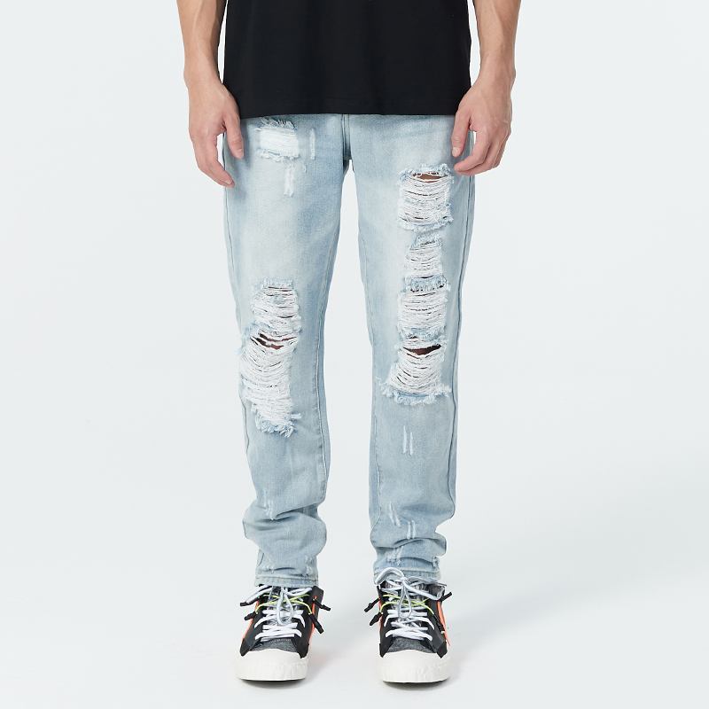 Loose High Street Ripped Jeans För Män