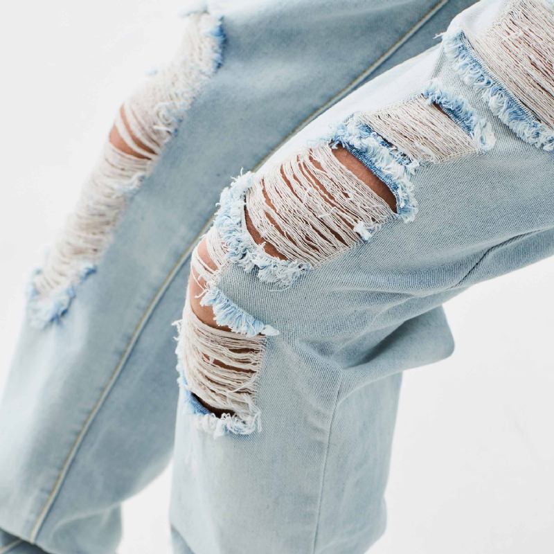 Loose High Street Ripped Jeans För Män