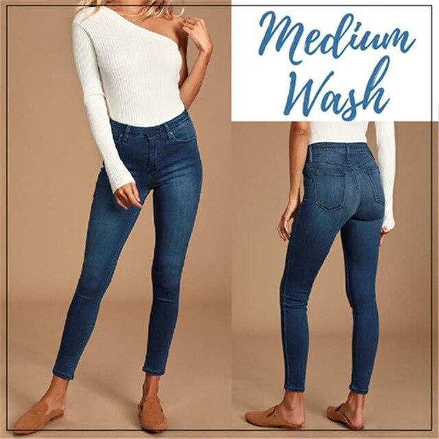 Perfect Fit Jeans Leggings Explosionsmodeller Imitation Denim Damleggings 9 Poängs Byxor Dra Hårtryck Imiterad Denim