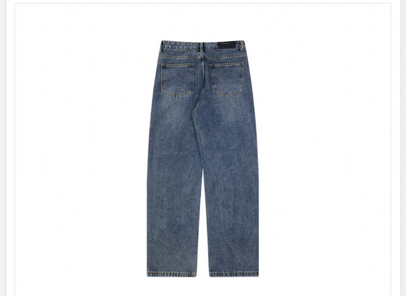 Raka Jeansbyxor Med Lösa Breda Ben Retro Tvättade Beskurna Casual Byxor