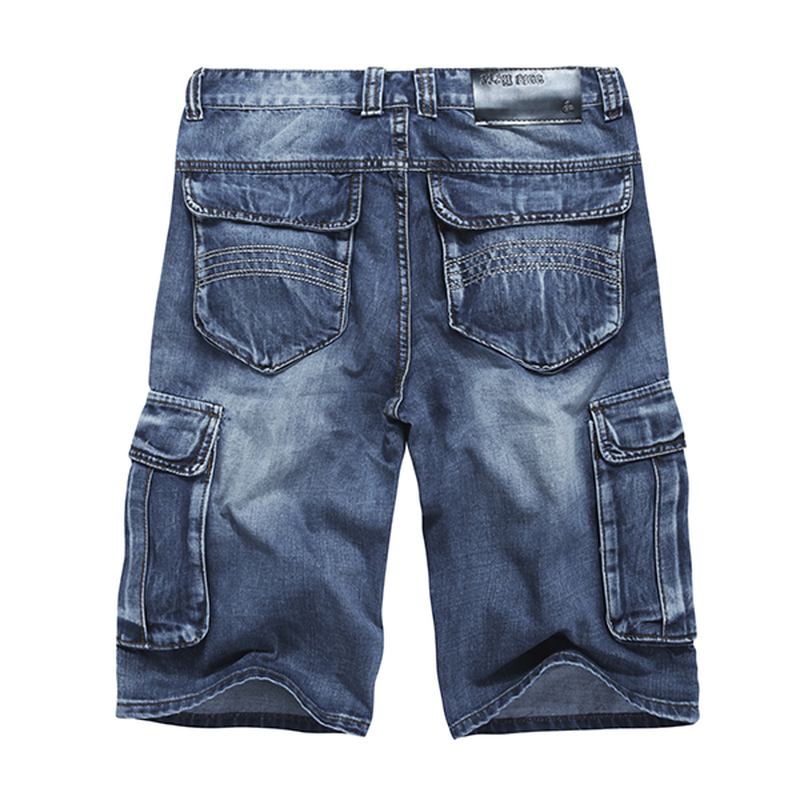 Sommar Herr Stora Fickor Jeans Loose Street Skateboard Jeans Shorts