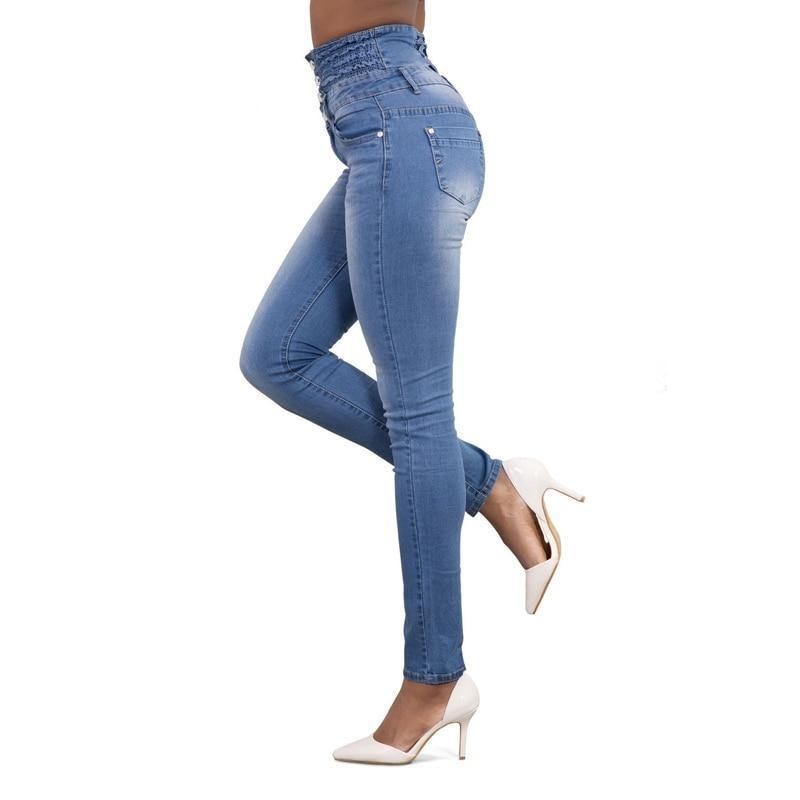 Vår Sommar Kvinna Skinny Jeans Denim Pencil Byxor Toppmärke Stretch Jeans High Waist Byxor Dam High Waist Jeans