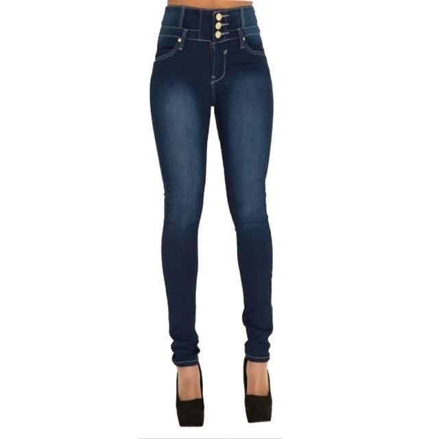 Vår Sommar Kvinna Skinny Jeans Denim Pencil Byxor Toppmärke Stretch Jeans High Waist Byxor Dam High Waist Jeans