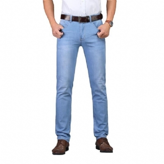 Vår-sommar-stil Utr Thin Herrmärke Jeans Mode Herr Casual Slim Fit Rak Hög Stretch Fötter Skinny Jeans Herr