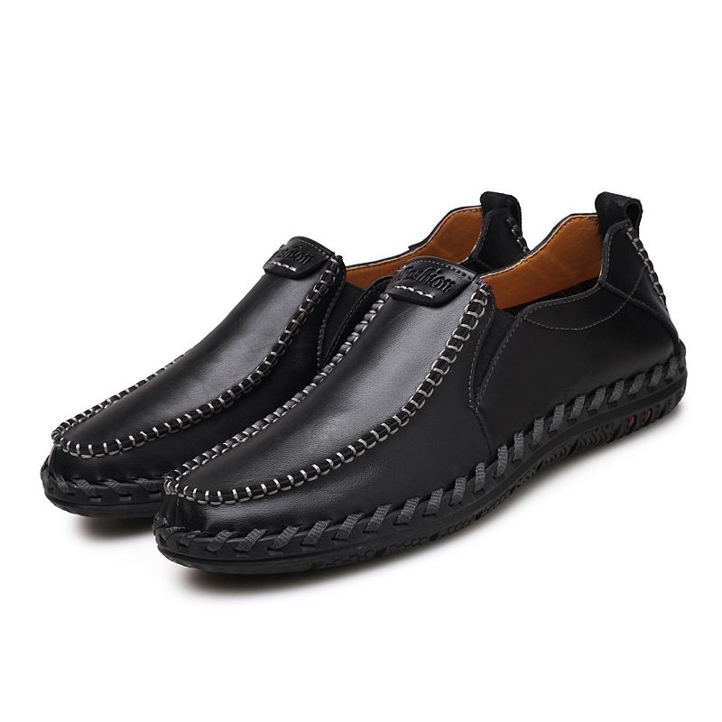 Handsömmar För Män Sfot-läder Halkfri Sula Slip-on Casual Körskor