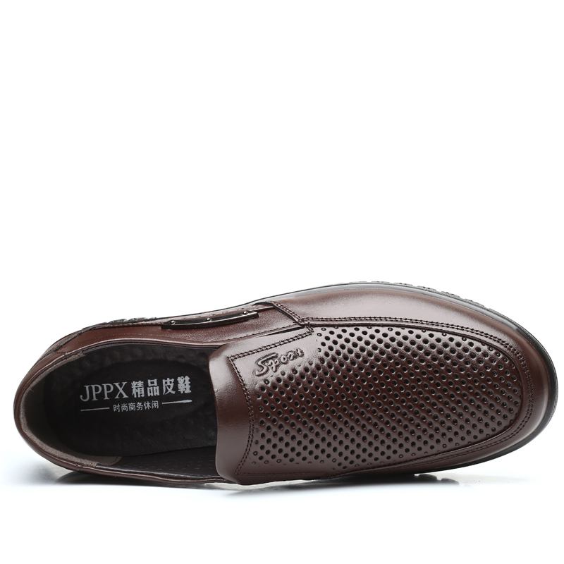 Män Äkta Läder Andas Mjuk Botten Slip On Casual Business Skor