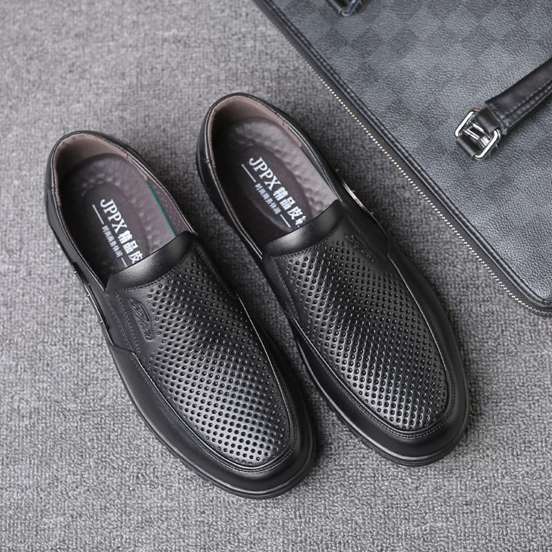 Män Äkta Läder Andas Mjuk Botten Slip On Casual Business Skor