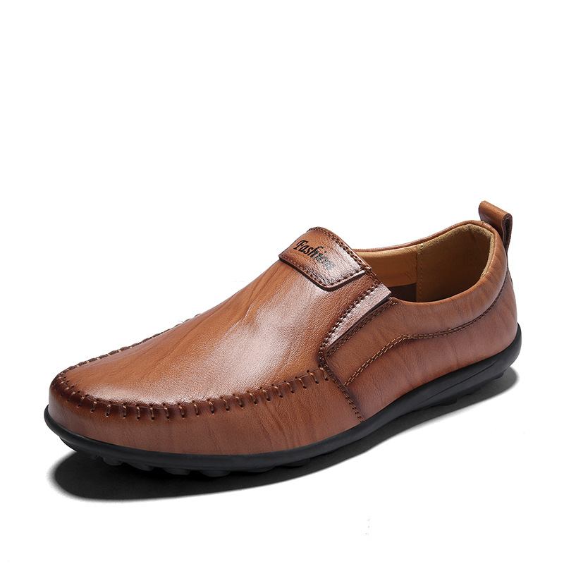 Män Äkta Läder Andas Mjuk Botten Slip-on-körning Casual Business Loafers Skor