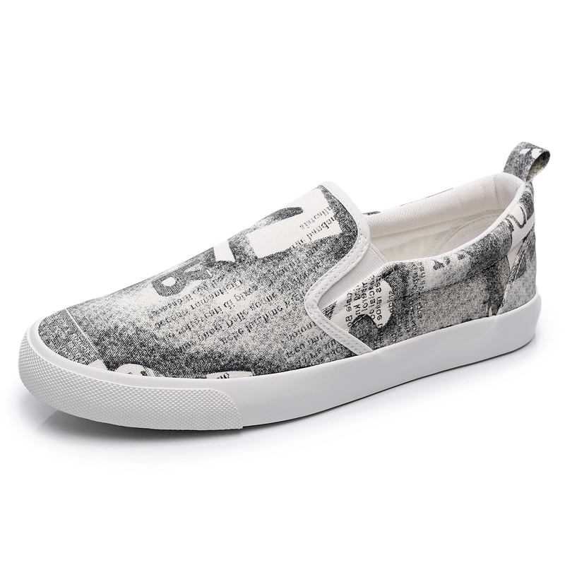 Män Canvas Andas Slip On Casual Court Flat Shoes