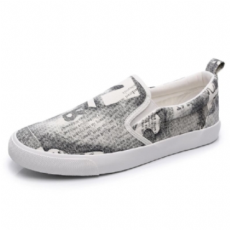 Män Canvas Andas Slip On Casual Court Flat Shoes