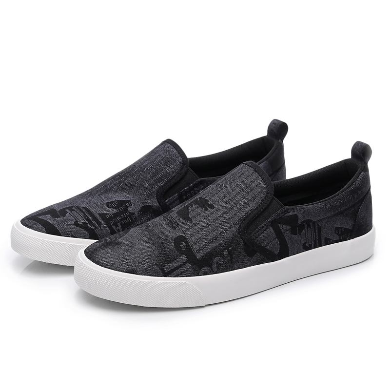 Män Canvas Andas Slip On Casual Court Flat Shoes