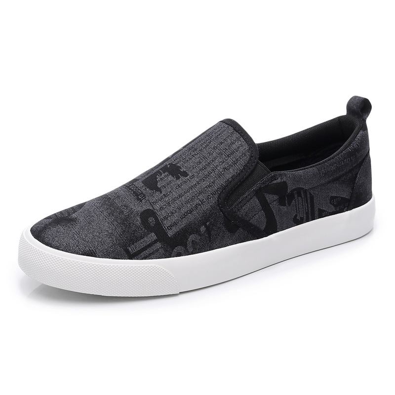 Män Canvas Andas Slip On Casual Court Flat Shoes