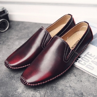 Män Casual Äkta Läder Slip On Flat Loafers Loafers