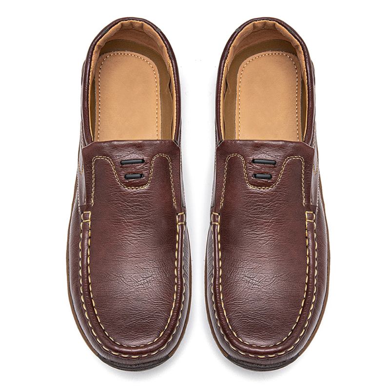 Män Halkbeständig Enfärgad Mjuk Sula Slip-on Casual Skor