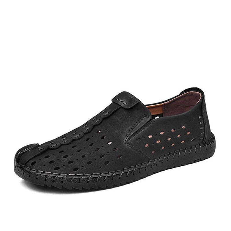 Män Handsömmar Ihåliga Slip On Casual Flats