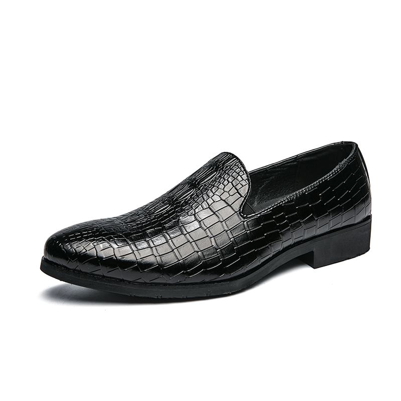 Män Läder Andas Mjuk Sula Retro Plädmönster Slip On Casual Business Skor