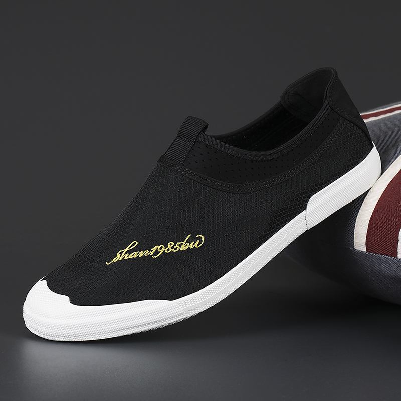 Män Mesh Andningsbart Tyg Lättvikts Mjuk Sula Slip On Casual Court Shoes